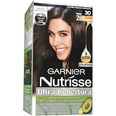 Tintura Capilar Garnier Nutrisse Ultra Color Tono 30 Castaño Oscuro
