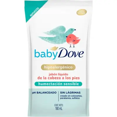Jabón Líquido Dove Baby Hidratante Piel Sensible 180 ml