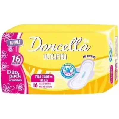 Toallas Femeninas Doncella Ultrafinas Suaves x16