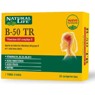 Suplemento Complejo B B-50 TR Natural Life x 30 Comprimidos