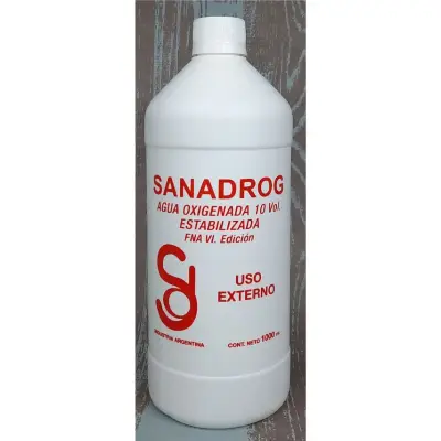 Agua Oxigenada Sanadrog 10 Volúmenes 1000 ml