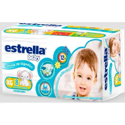 Pañales para Bebé Estrella Baby Talle XG x 8