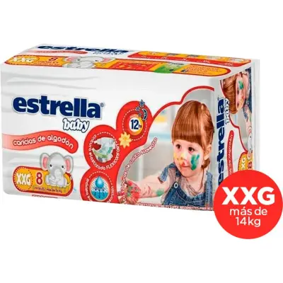 Pañales para Bebé Estrella Baby Talle XXG x 8