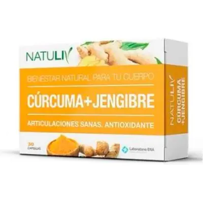 Suplemento Dietario Natuliv Cúrcuma + Jengibre 30 Cápsulas