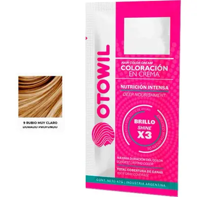 Tintura Capilar Otowil con Argán Tono 9 Sobre x 25 g