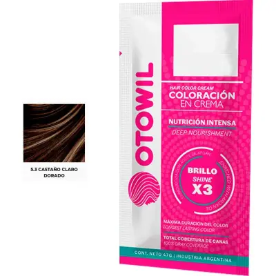 Tintura Capilar Otowil Argán Tono 5.3 Sobre 25 g