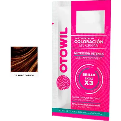 Tintura Capilar Otowil Argán Tono 7.3 Sobre x 25 g