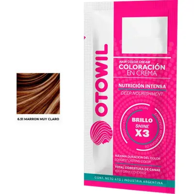 Tintura Capilar Otowil Argán Tono 6.51 Sobre x 25 g