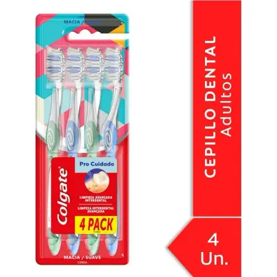 Cepillo de Dientes Colgate ProCuidado Suave Pack x4