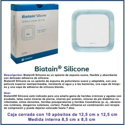 Apósito Coloplast Biatain Silicone AP 12,5 x 12,5 cm