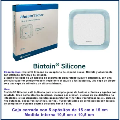 Apósito Coloplast Biatain Silicone 15 x 15 cm