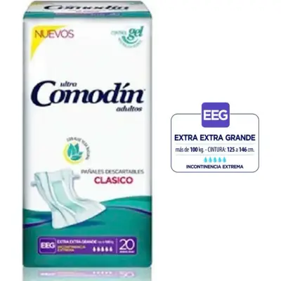 Pañal Clásico Comodín Etapas Extra Extra Grande XL Pack 20