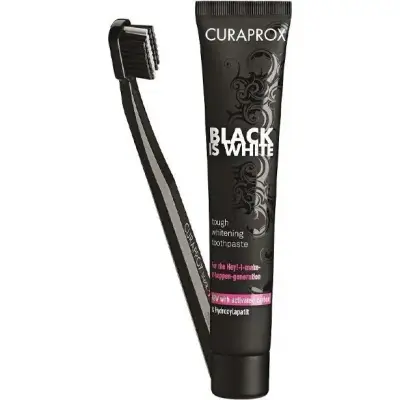Pasta Dental Curaprox Black is White 90 ml + Cepillo