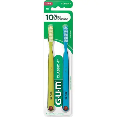 Cepillo Dental GUM Classic 411 Suave Promo
