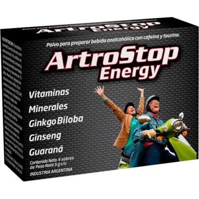 Artrostop Energy Suplemento Dietario 4 Sobres