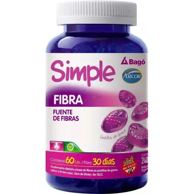 Simple Fibra Pastillas Frutos Rojos x 60