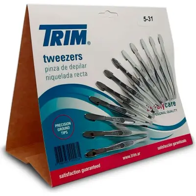 Pinza Depilatoria Trim Punta Recta Niquelada