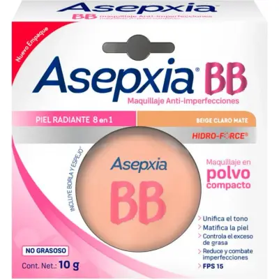 Maquillaje en Polvo Asepxia Beige Claro 10 g