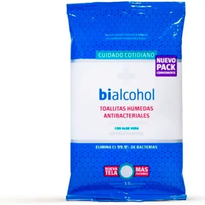 Toallitas Húmedas Bialcohol Cuidado x 15