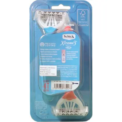 Máquina de Afeitar Descartable Schick Xtreme3 Women x 4