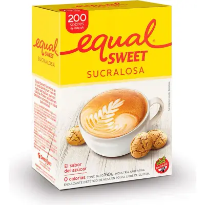 Edulcorante Equalsweet Sucralosa en Sobres 160 g (200 sobres)