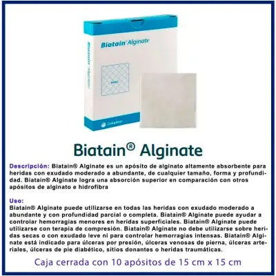 Apósito Coloplast Biatain Alginato 15x15 cm