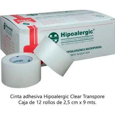 Cinta Adhesiva Hipoalergénica Riasa Clear 2,50 cm x 9 m