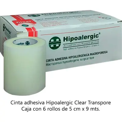 Tela Adhesiva Hipoalergénica Hipoalergic Clear 5 cm x 9 m