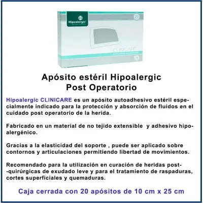 Apósitos Hipoalergénicos Clinic 10 x 25 cm