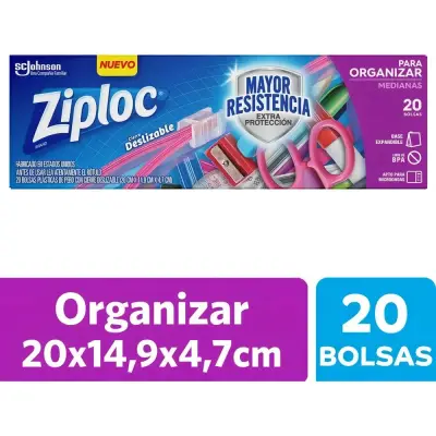 Bolsas Ziploc para Organizar Medianas x20 unidades