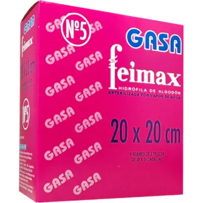 Gasa Feimax N°5 20x20 cm x 8 unidades