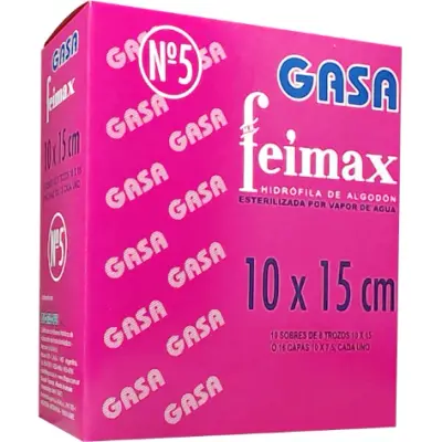 Gasa Feimax N°5 Caja 10x15 (10 unidades)