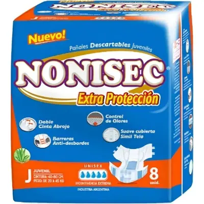 Pañal Nonisec Protección Extra Junior x 8