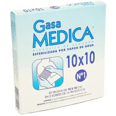 Gasa Médica 10x10 cm N°1 x10 unidades