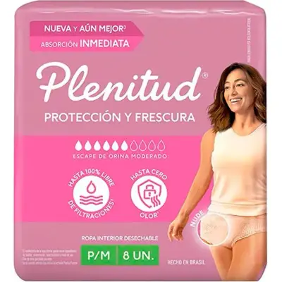 Ropa Interior Absorbente Plenitud Femme Talle P/M x 8