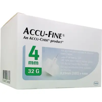 Agujas para Lapicera de Insulina Accu-Fine 32G 4 mm x100