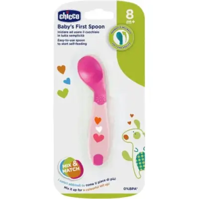 Set de Cubiertos Chicco Primeros Cubiertos 8M+ Rosa