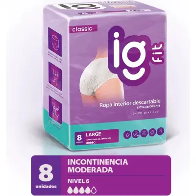 IGFit Pañal Etapa Extra Absorbente Talle G x8