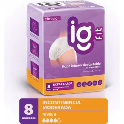 Pañal Absorbente IG Fit Extra Grande x 8 Piezas