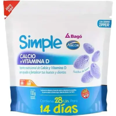 Suplemento Dietario Simple Calc+D Bagó x 28 Sobres