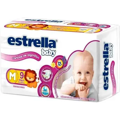 Pañales para Bebé Estrella Baby Talle Mediano x 9