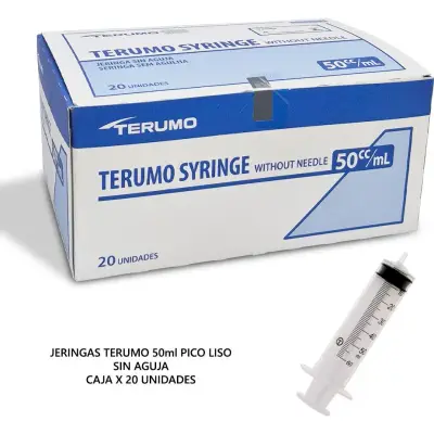 Jeringa Terumo 50 cc Sin Aguja Punta Excéntrica x 20
