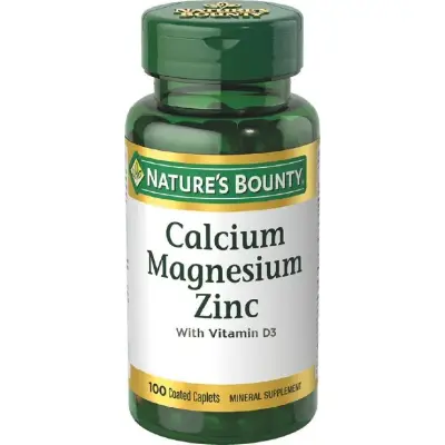Suplemento Dietario Nature's Bounty Calcio, Magnesio y Zinc x 100 Comprimidos
