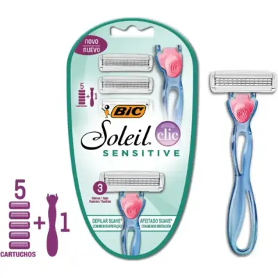Máquina de Afeitar Bic Soleil Clic Sensitive + 6 Repuestos