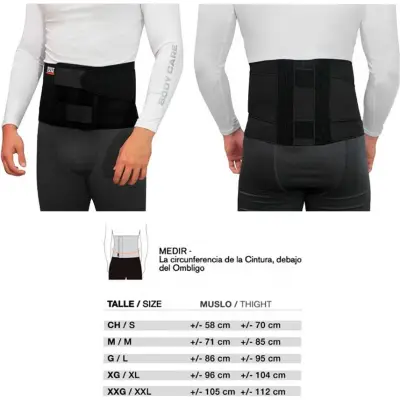 Faja Lumbar Ortopédica Negra Talla XXL