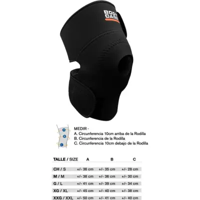 Faja Ortopédica Rodilla Abierta Negra Talla XXL