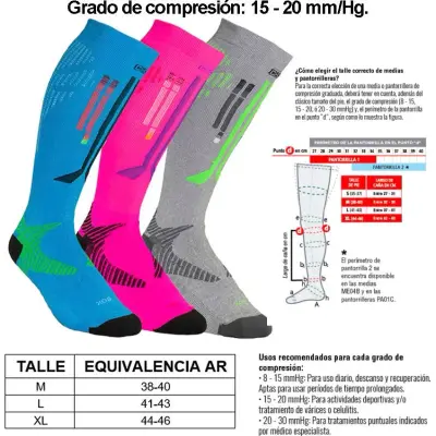 Media Deportiva de Compresión Graduada Sox 06 Talle M