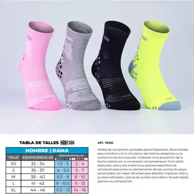 Media Deportiva de Compresión Sox Evolution Running Talle M