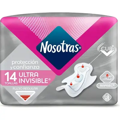 Protectores Diarios Nosotras Tela Suave Ultrafinos Invisible x14