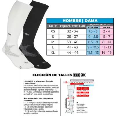 Media de Compresión 15-20 mmHg Talle M